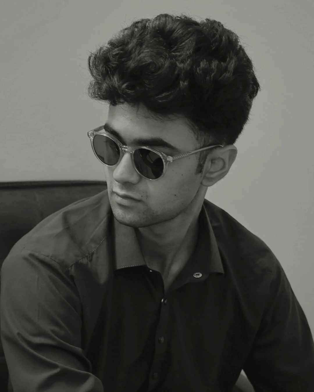 Muhammad Zikria black and white portrait